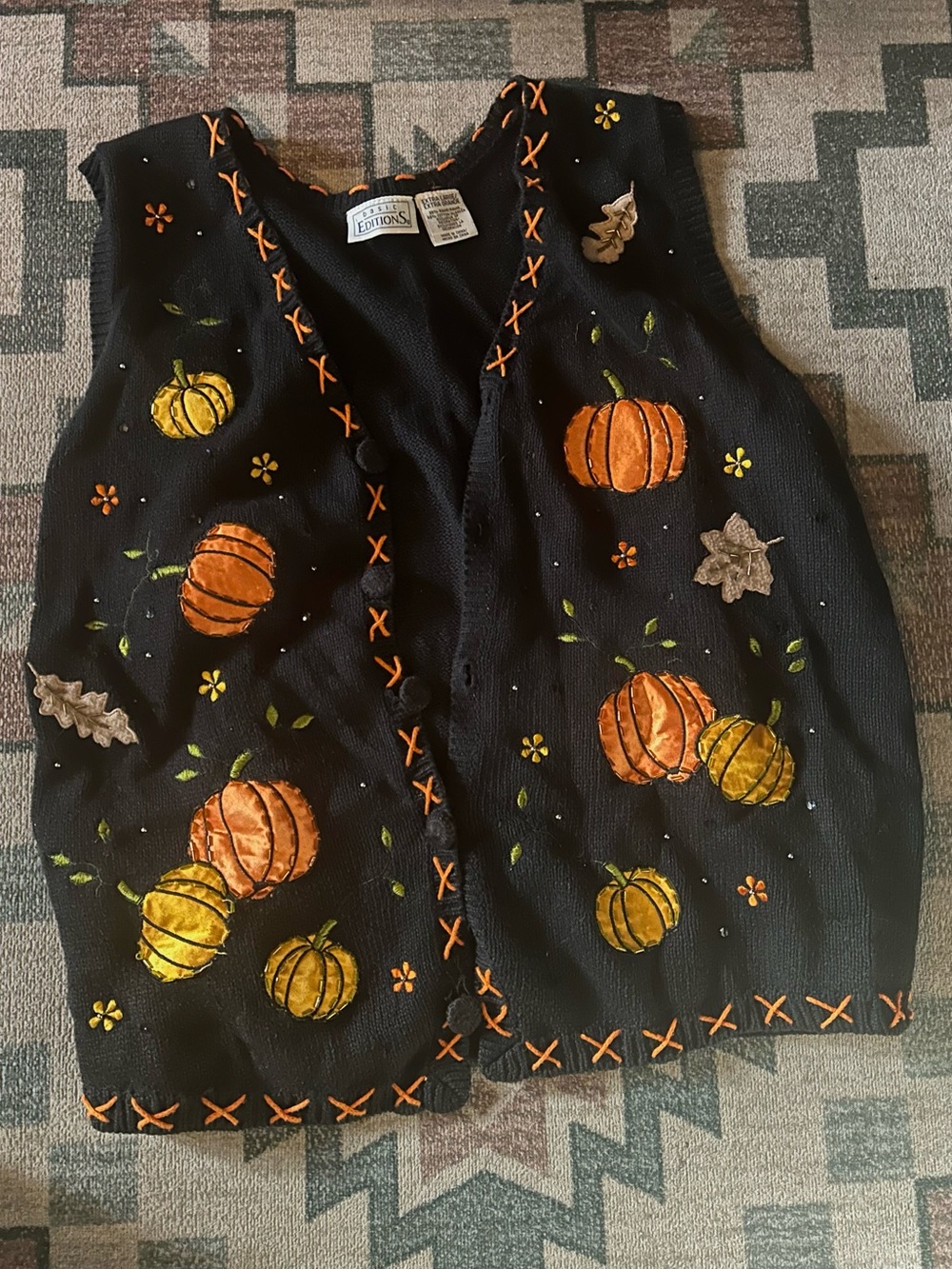 Vintage Basic Editions Halloween Pumpkin Vest 🎃